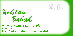 miklos babak business card